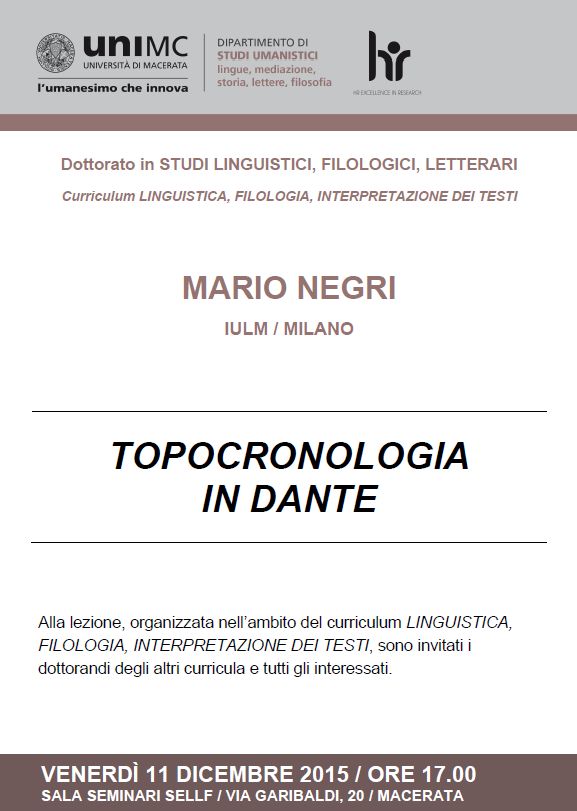 Locandina Topocronologia in Dante